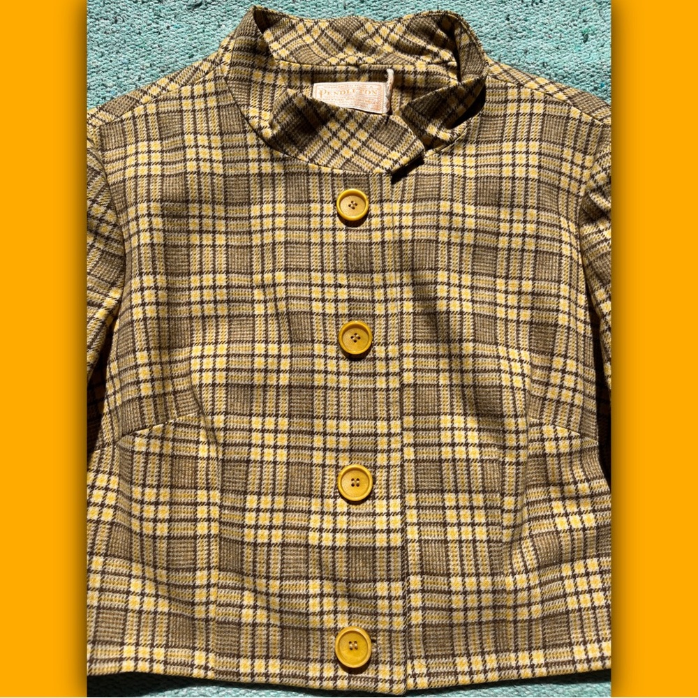 Pendleton Yellow Plaid Jacket//Cropped//Clueless … - image 2